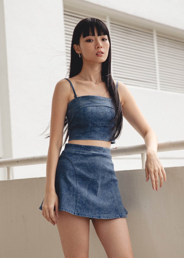 Stardust Denim Top in Dark Denim