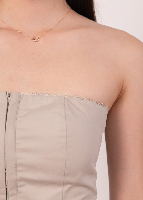 Bella Lace Corset Top in Taupe