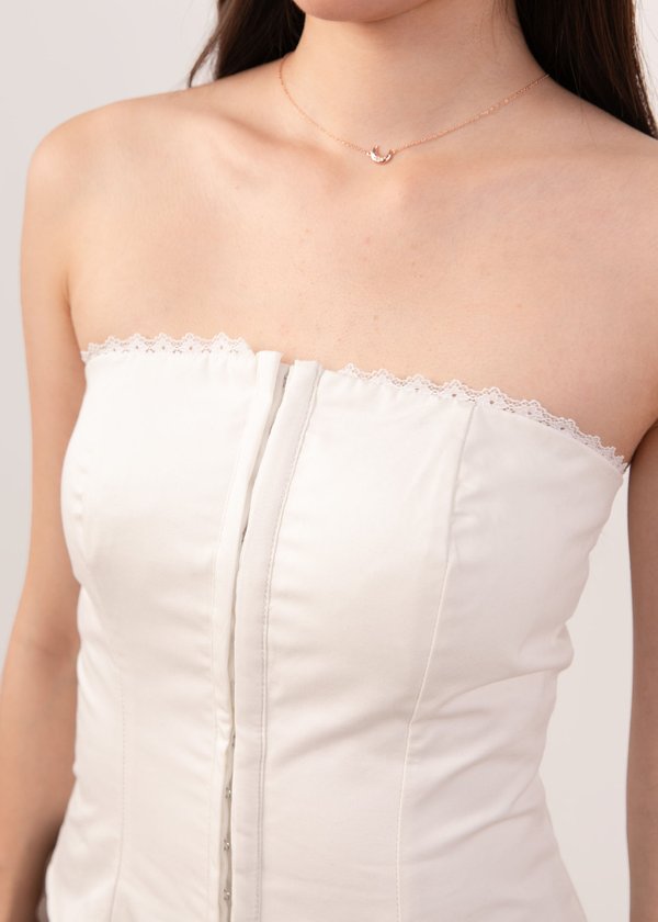 Bella Lace Corset Top in White
