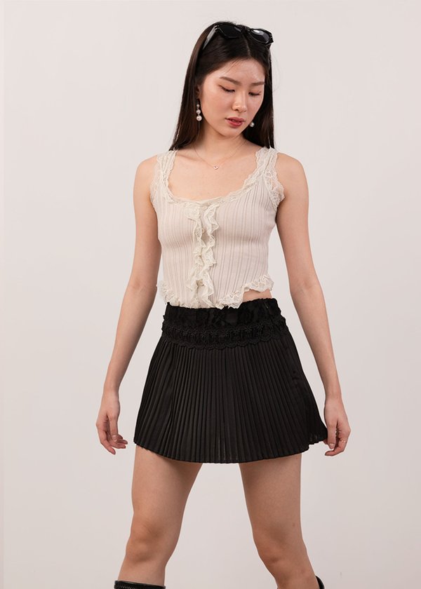 Whimsy Lace Mini Skorts in Black
