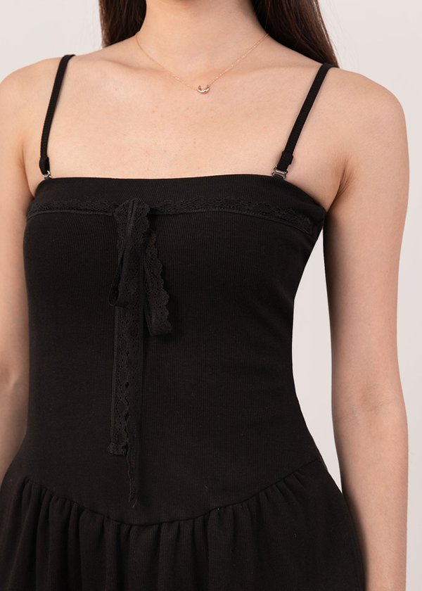 Rosaline Lace Playsuit in Black