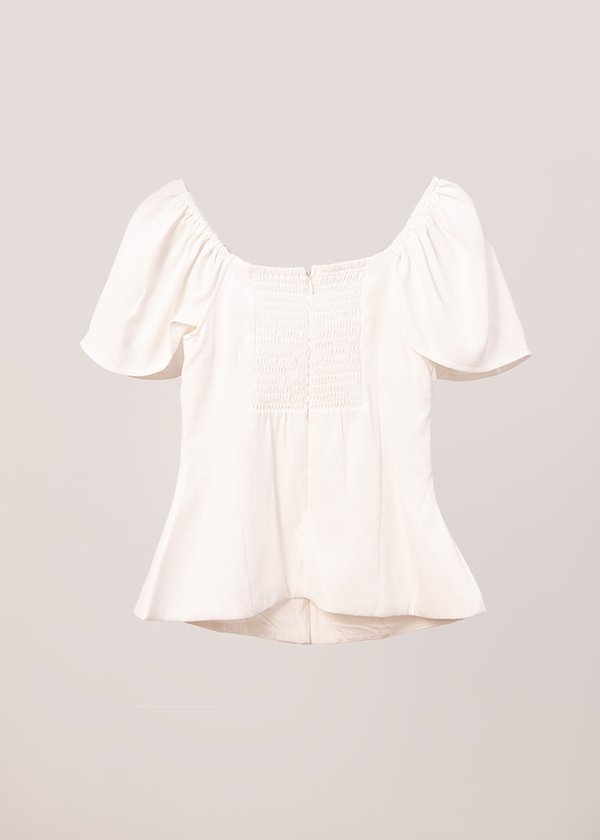 Heartstring Flutter Top V3 in White