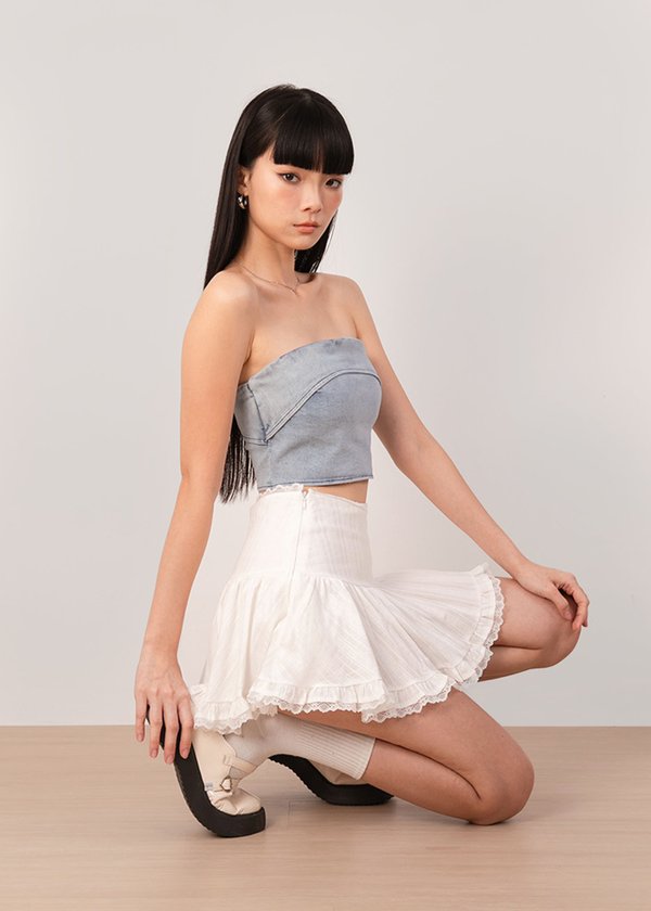 Layla Ruffles Skorts in White