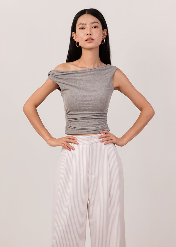 Stellar Twisted Knot Top in Heather Grey