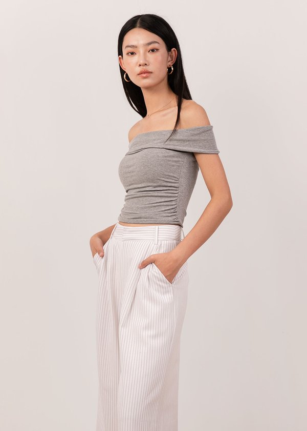 Stellar Twisted Knot Top in Heather Grey