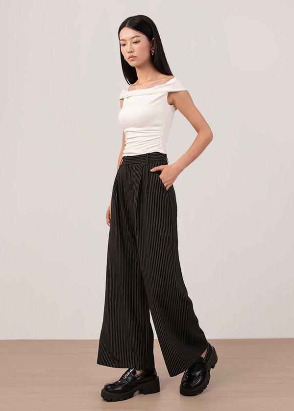 Pinstripe Pop Pants in Black