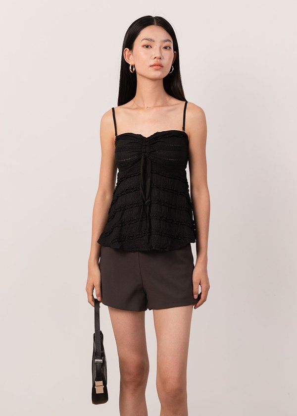 Poppy Peplum Top in Black