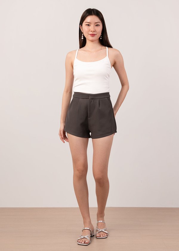 Routine Curved Hem Shorts in Carbon Grey