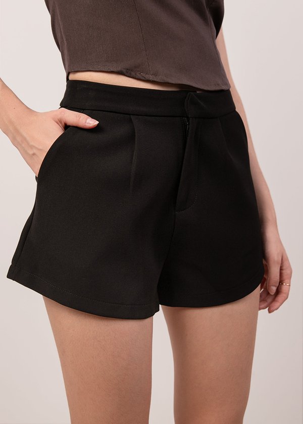 Routine Curved Hem Shorts in Black
