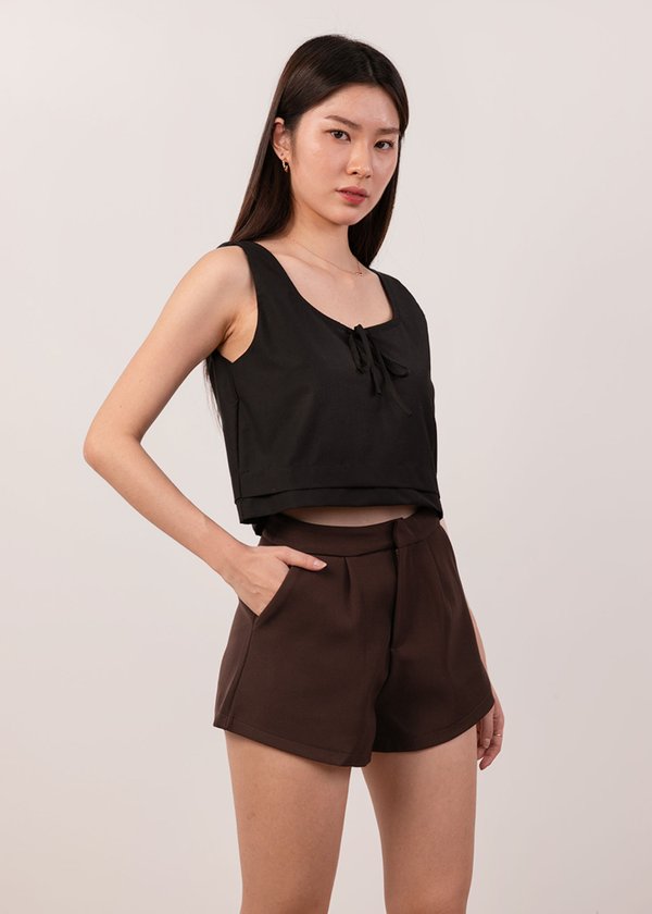 Routine Curved Hem Shorts in Brunette Brown