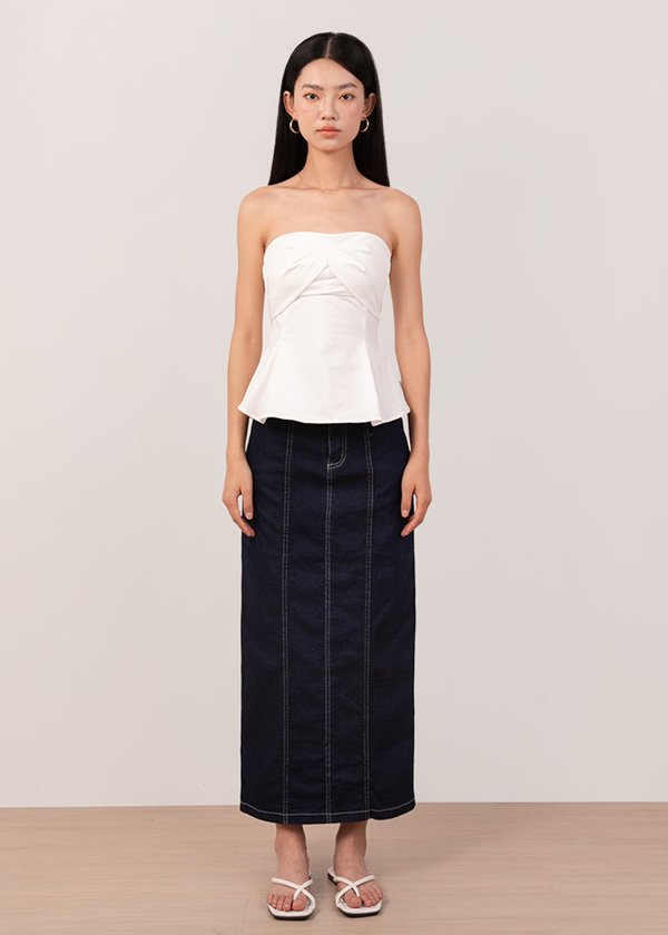 Knotline Pleated Top in White