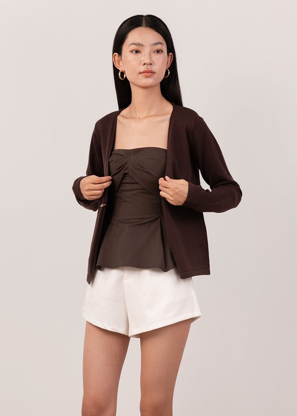 Softform Cardigan in Espresso Brown