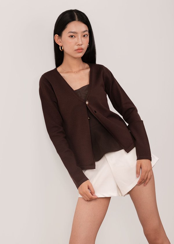 Softform Cardigan in Espresso Brown
