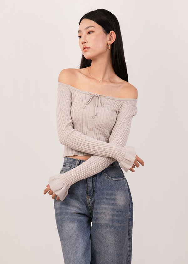 Hearthloom Ribbed Top in Light Grey