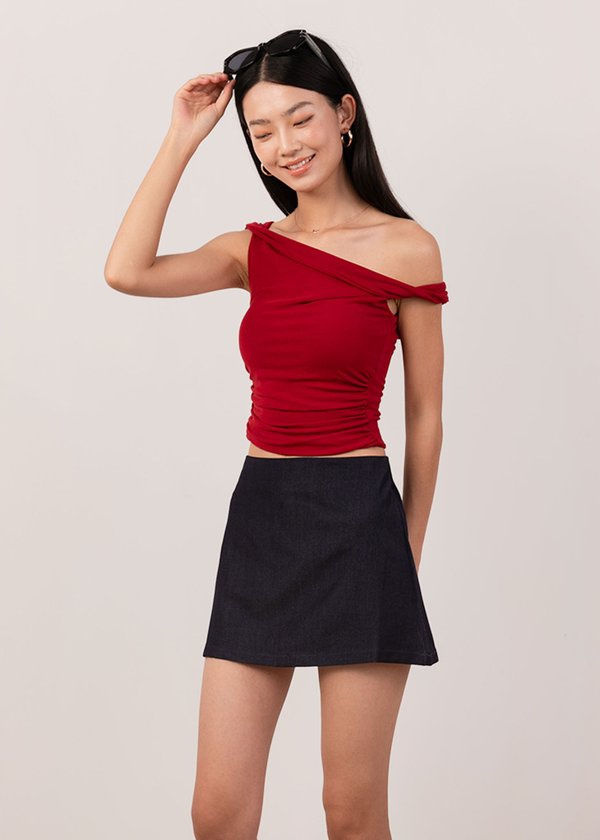 Stellar Twisted Knot Top in Cherry Red