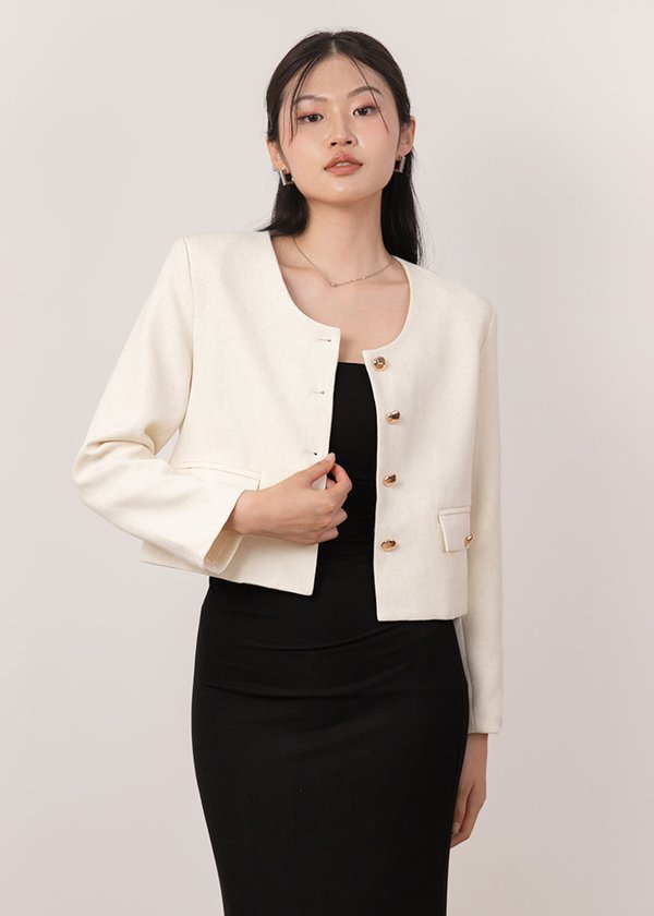 Parisan Tweed Jacket in Off White