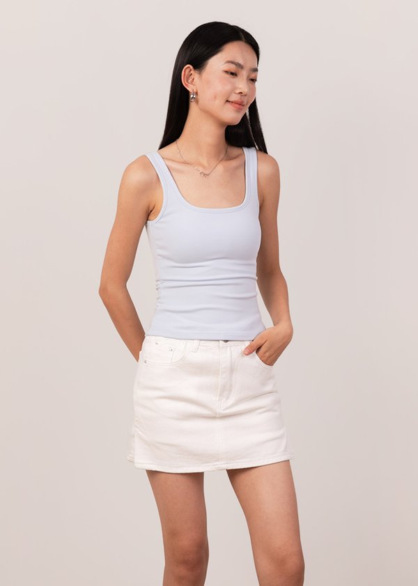 Snatch Babe Tank Top in Soft Blue