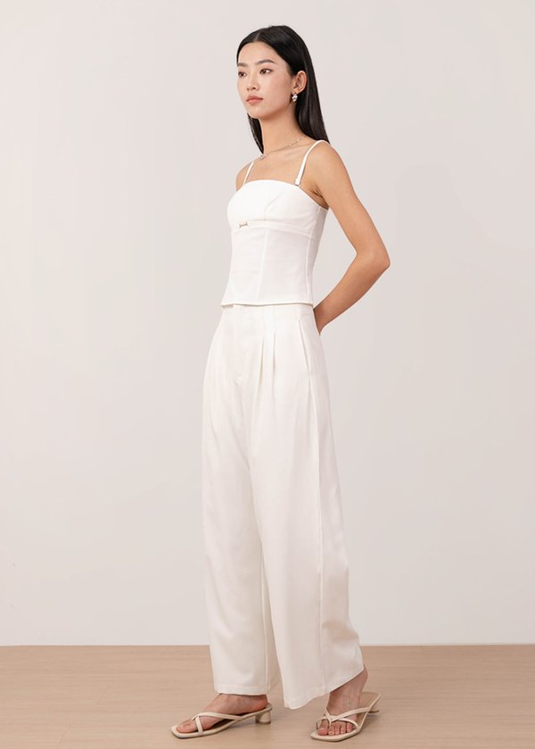 Hayden Highwaisted Zipper Pants in White