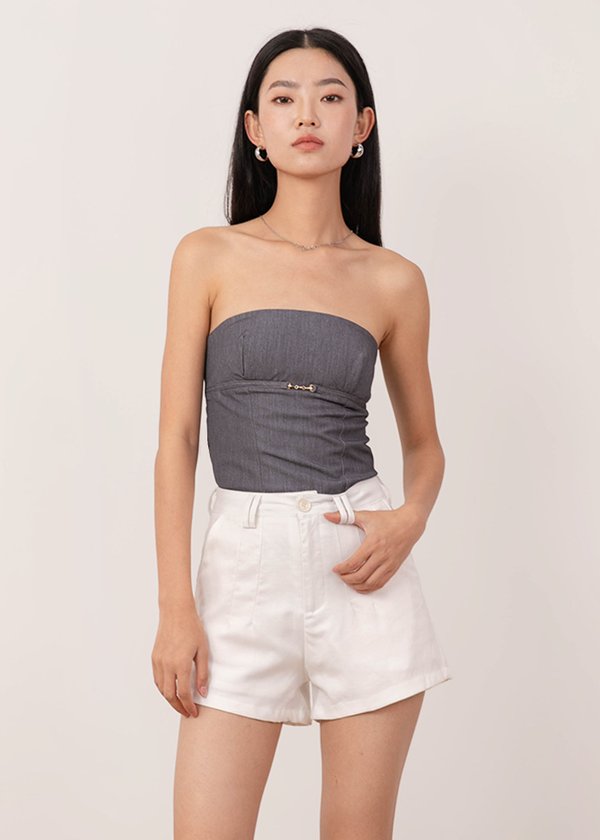 Loft Highwaisted Linen Shorts in White