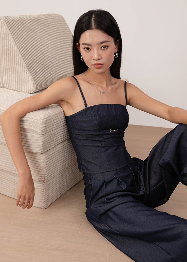 Hayden Belted Top in Midnight Navy