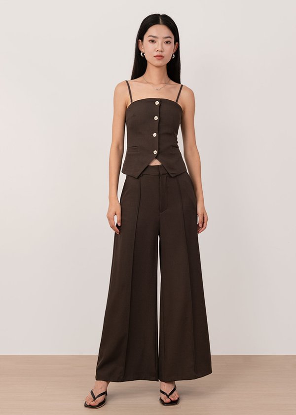 Hustler Highwaisted Panel Pants in Umber Brown