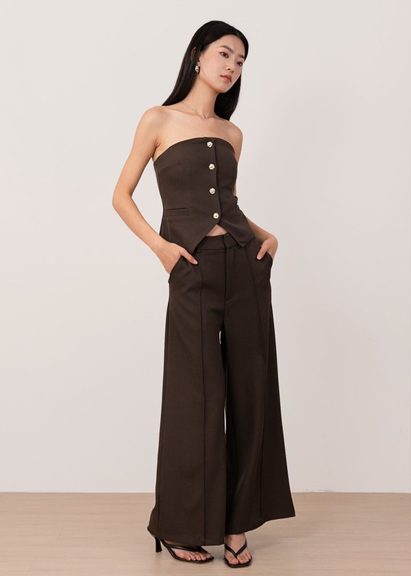 Hustler Highwaisted Panel Pants in Umber Brown