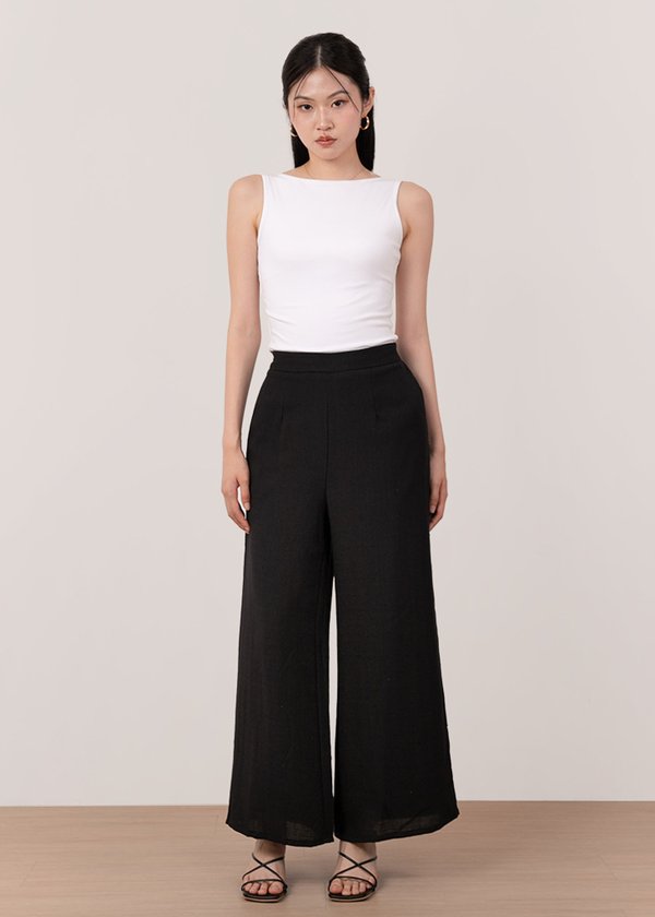 Mila Linen Pants in Black