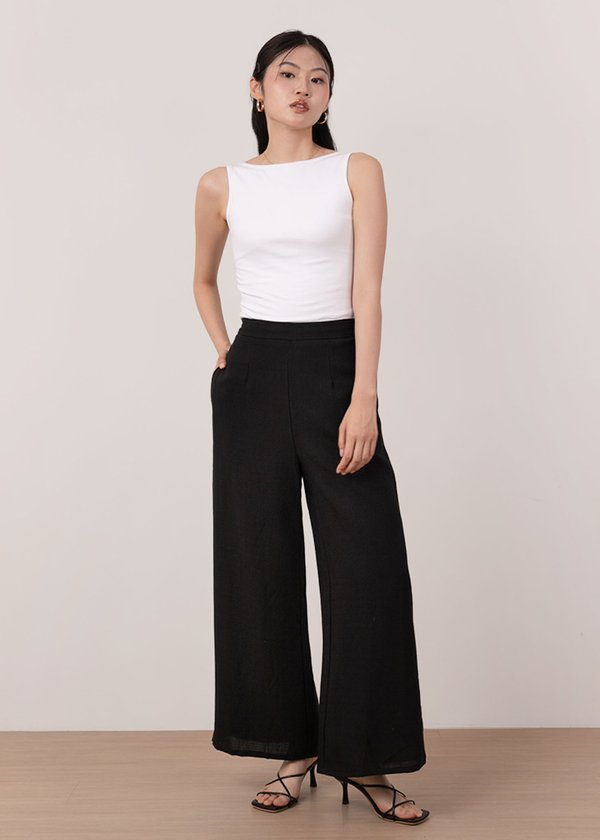 Mila Linen Pants in Black