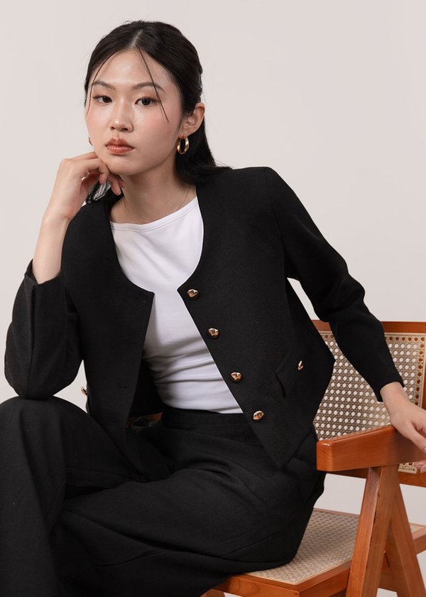 Parisan Tweed Jacket in Black