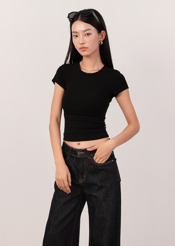 Comfy Core Baby Tee (Regular Length) in Black