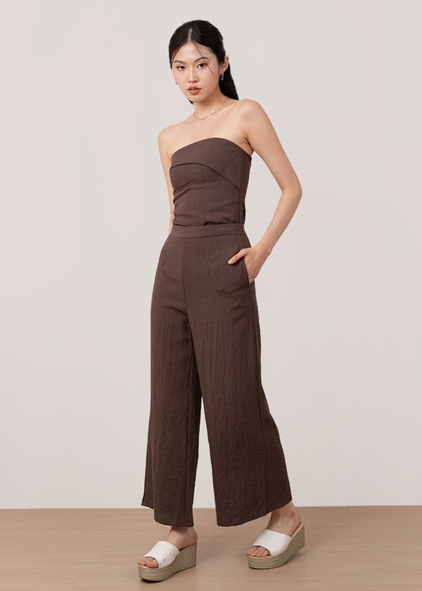 Mila Linen Pants in Brunette Brown