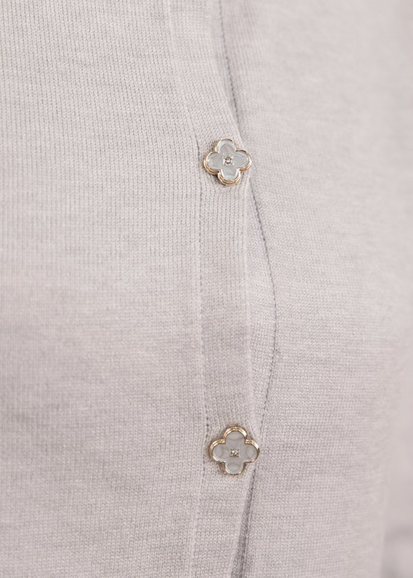 Soft Clover Knit Cardigan in Ice Blue