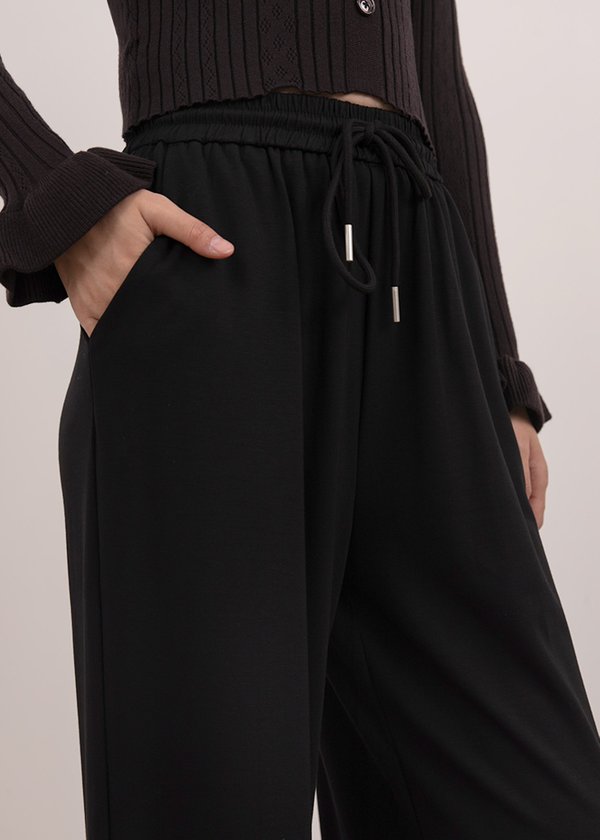 Easy Flow Wide Leg Joggers in Black