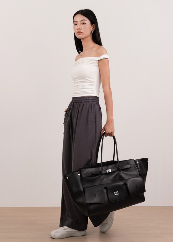 Easy Flow Wide Leg Joggers in Graphite