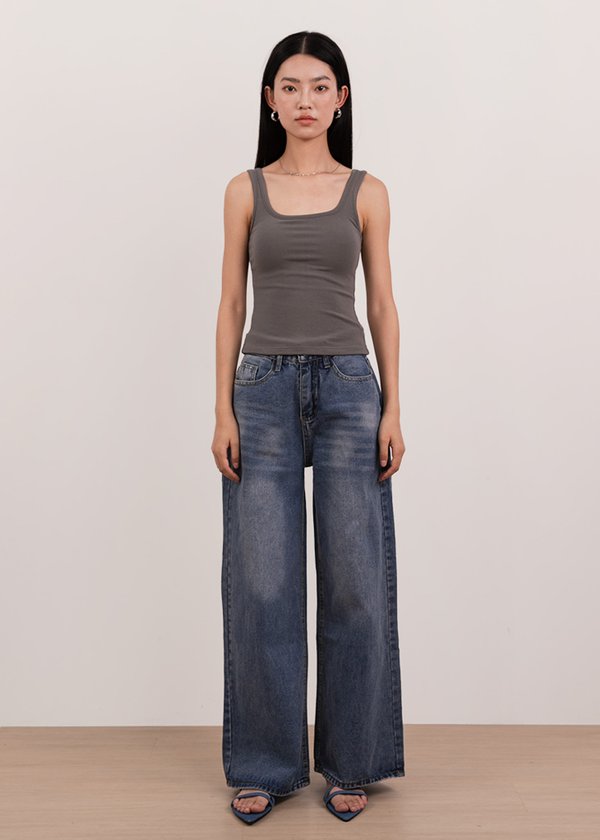 Snatch Babe Tank Top in Slate Grey