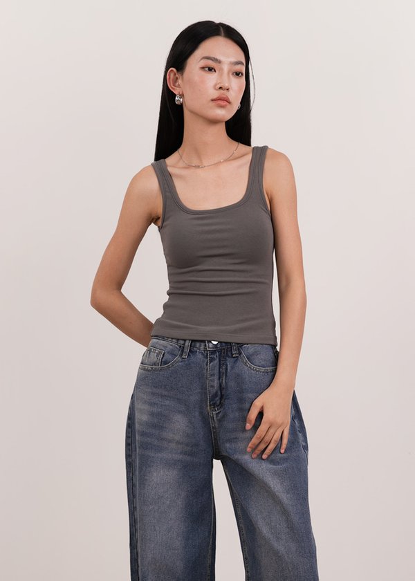 Snatch Babe Tank Top in Slate Grey