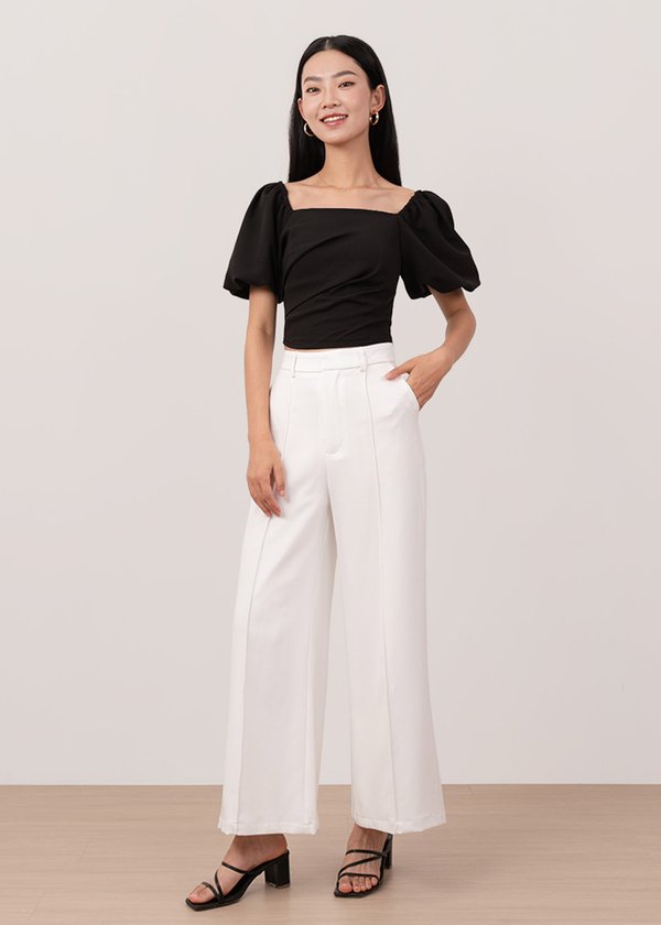 Hustler Highwaisted Panel Pants in White