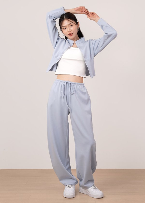 Zip & Flow Barrel Pants in Artic Blue