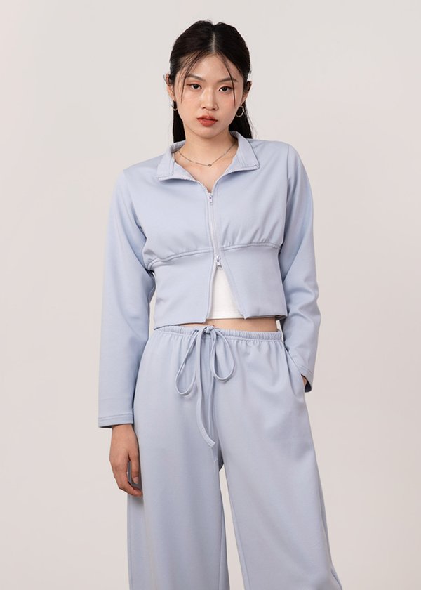 Zip & Flow 2 Way Zipper Jacket in Artic Blue
