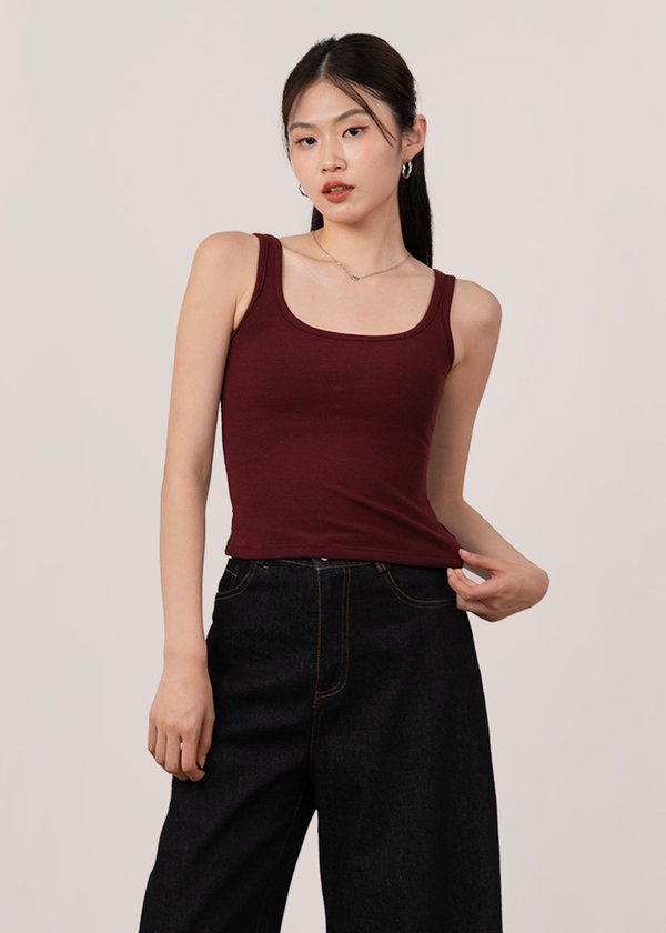Snatch Babe Tank Top in Dark Maroon