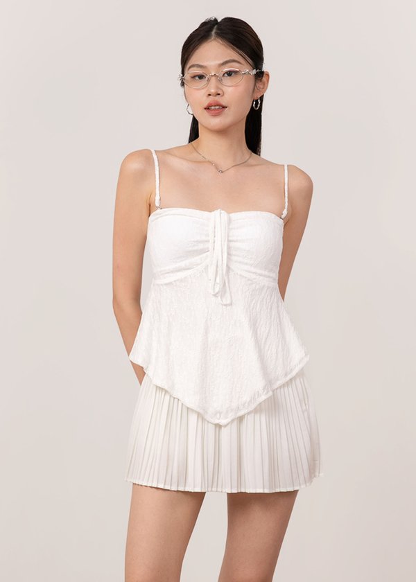 Eloria Handkerchief Lace Top in White