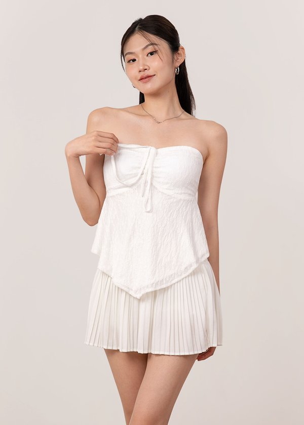 Eloria Handkerchief Lace Top in White