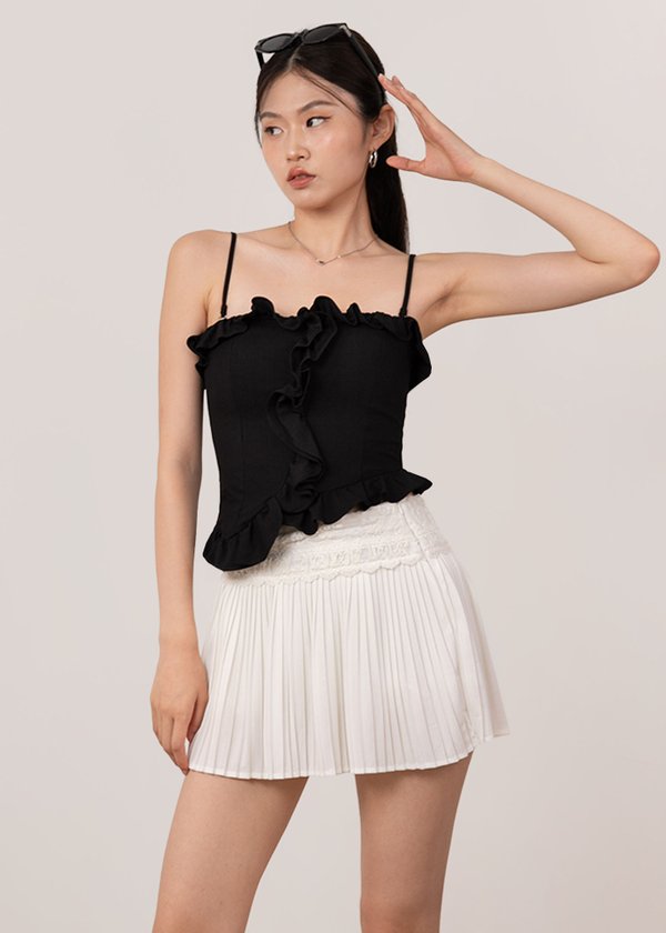 Brielle Ruffles Top in Black