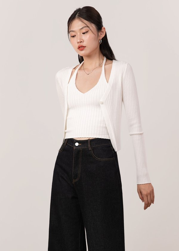 Odette 2 Piece Cardi Set in White