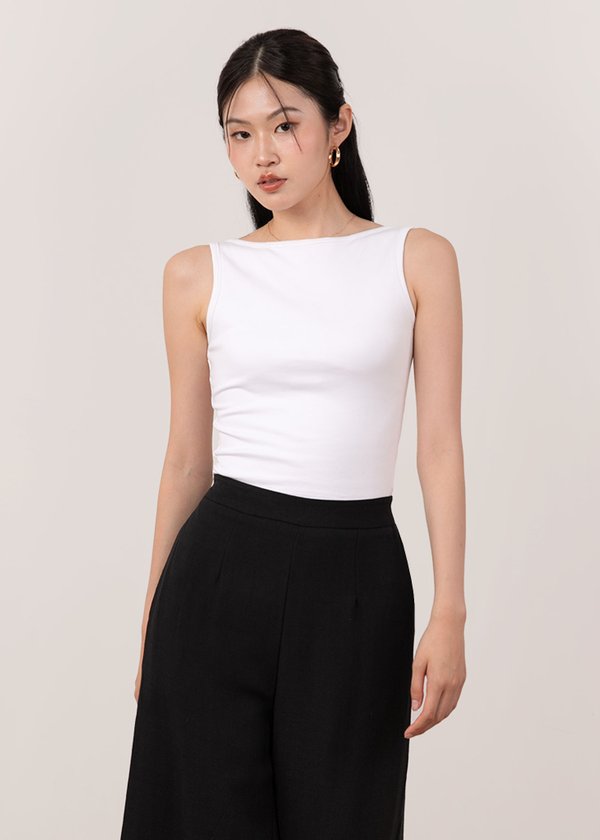 Lumi Reversible 2 Way Tank Top in White