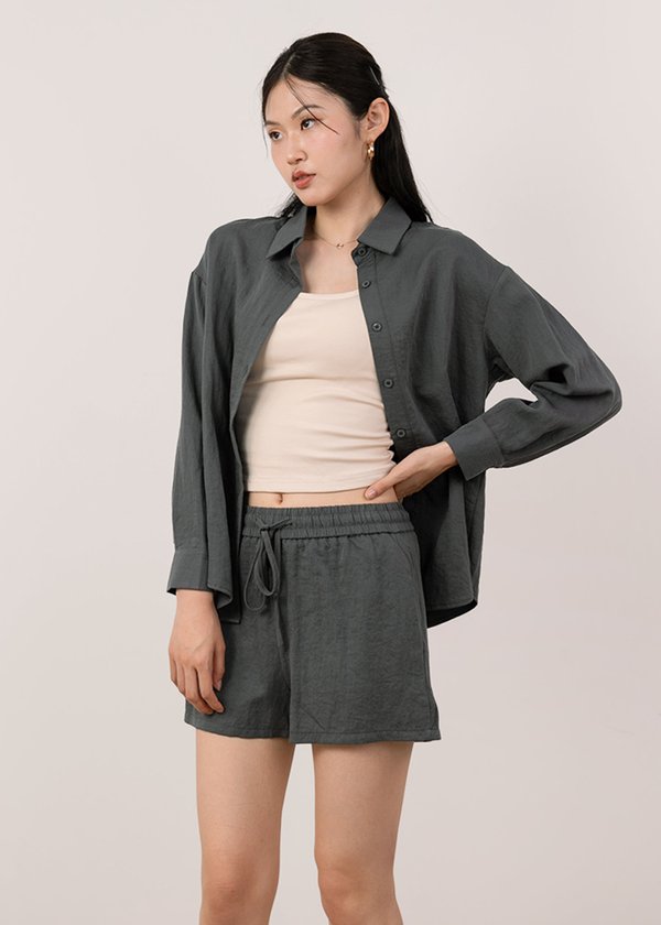 Terra 2 Piece Buttoned Shirt in Forest Green