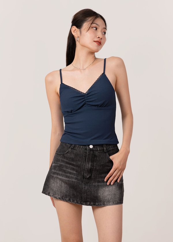 Petals Lace Cami Top in Navy