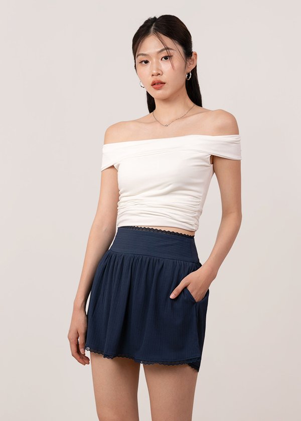 Petals Lace Skorts in Navy