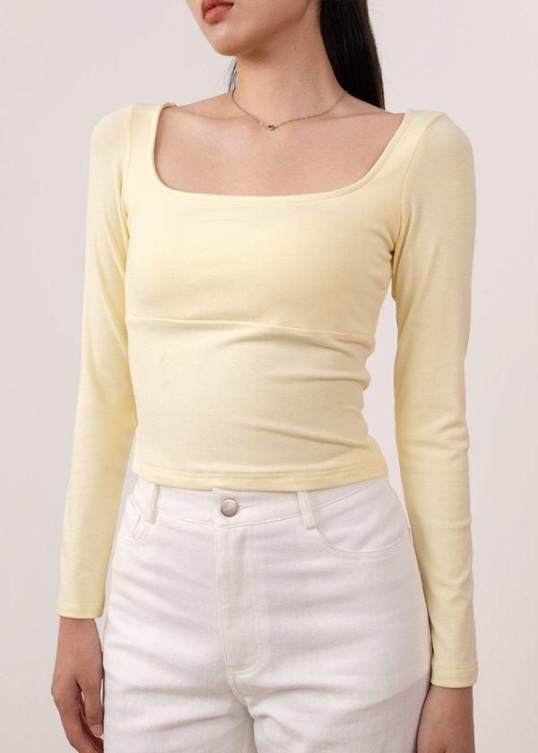 Modena Classic Sleeve Top in Snow Yellow