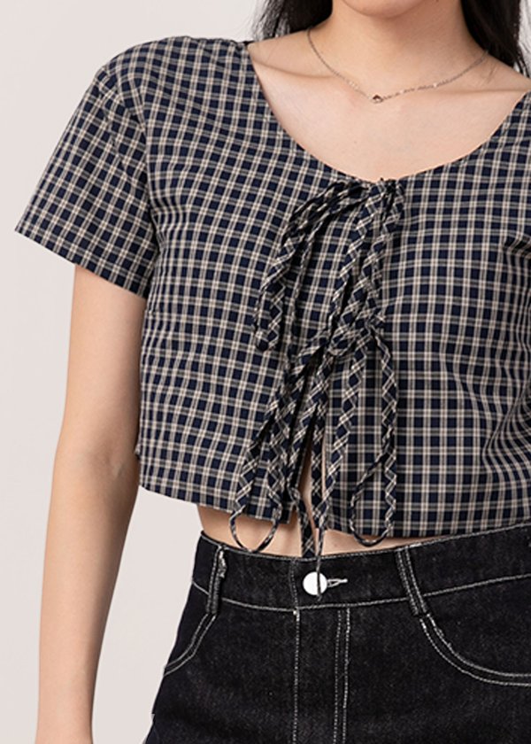 Plaid Perfection Boxy Top in Checkered Black
